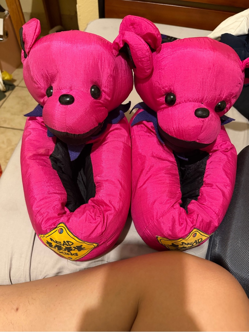Grateful Dead Bright Pink Bear Slipper Shoes